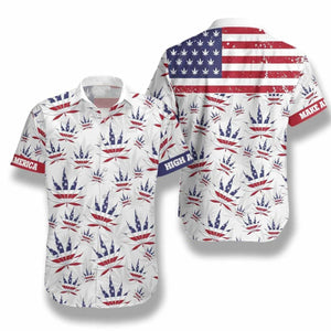Hawaiian Aloha Shirt Lion Weed Make American High Again For Men Women