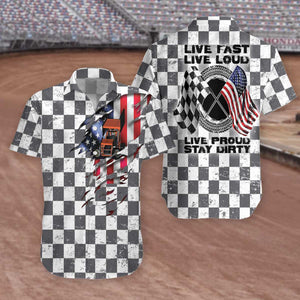Hawaiian Aloha Shirt Live Fast Live Loud Live Proud Stay Dirty For Men Women