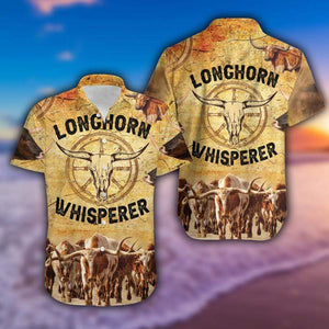 Hawaiian Aloha Shirt Longhorn Whisperer For Men Women