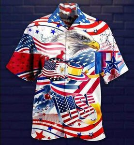 Hawaiian Aloha Shirt Love Freedom Love America For Men Women