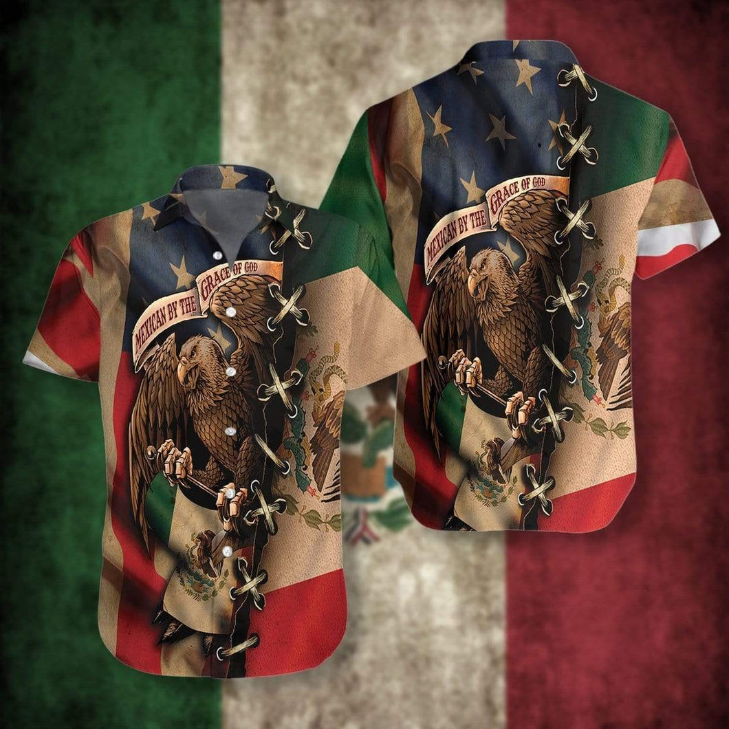 Hawaiian Aloha Shirt Mexican By The Grace Of God For Men Women