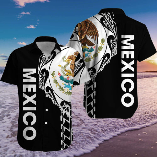 Hawaiian Aloha Shirt Mexico Black For Men Women