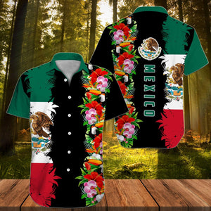 Hawaiian Aloha Shirt Mexico Toucan Flower For Men Women