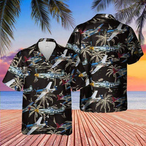 Hawaiian Aloha Shirt North American P-51 Mustang For Men Women