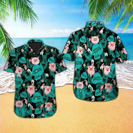 Hawaiian Aloha Shirt Pig Hawaii Tropical For Men Women