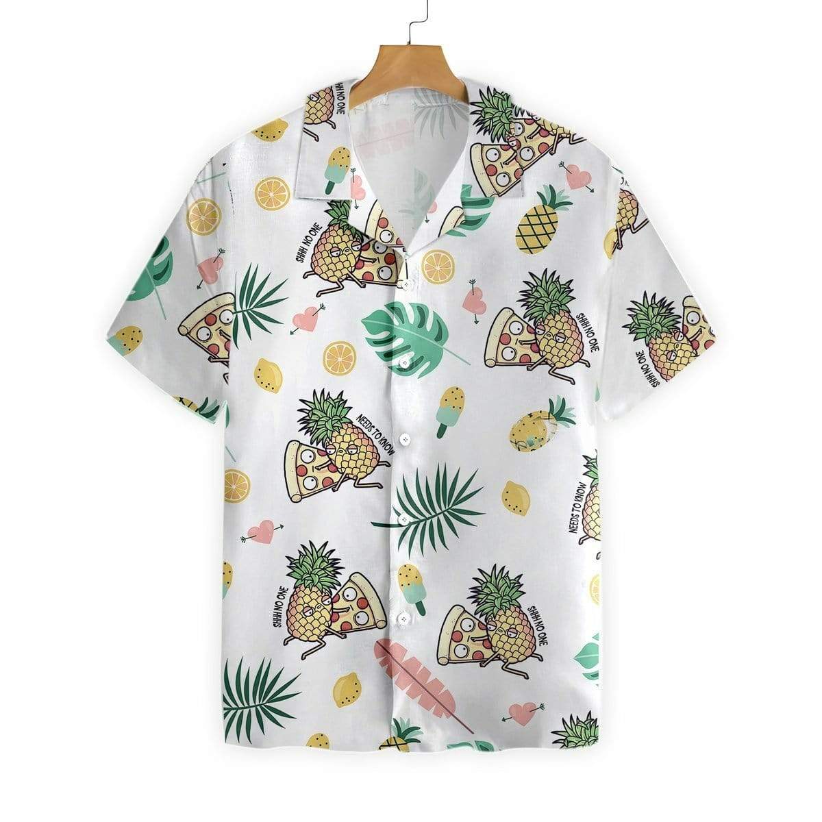 Hawaiian Aloha Shirt Pizza Pineapple Cartoon For Men Women