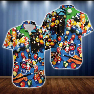 Hawaiian Aloha Shirt Pool Billiard Vintage For Men Women
