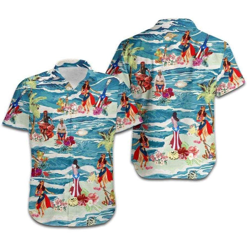 Hawaiian Aloha Shirt Puerto Rico Dance Retro Vintage For Men Women
