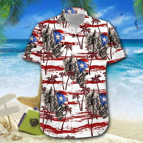 Hawaiian Aloha Shirt Puerto Rico Palm Tree For Men Women