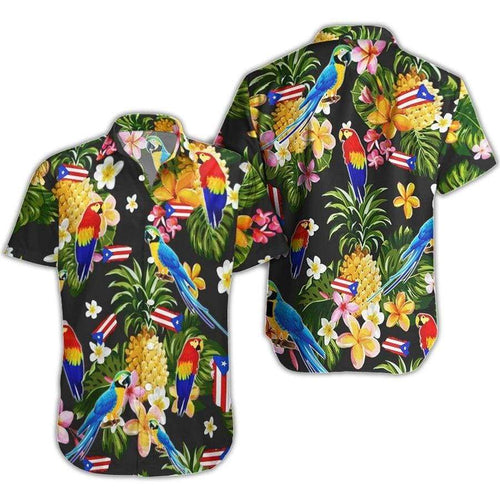 Hawaiian Aloha Shirt Puerto Rico Parrot For Men Women