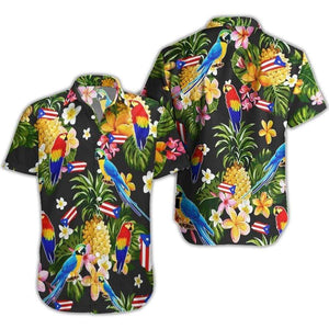 Hawaiian Aloha Shirt Puerto Rico Parrot For Men Women