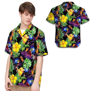 Hawaiian Aloha Shirt Puerto Rico Skull Tropical Flowers For Men Women