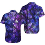 Hawaiian Aloha Shirt Purple Weed Stay Chill For Men Women