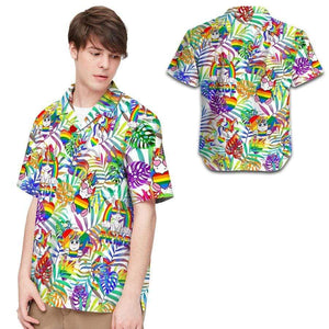 Hawaiian Aloha Shirt Rainbow Unicorn Tropical For Men Women