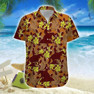 Hawaiian Aloha Shirt Reining Brown For Men Women