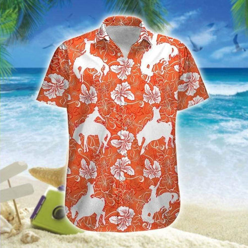 Hawaiian Aloha Shirt Saddle Bronc Orange For Men Women