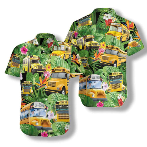 Hawaiian Aloha Shirt School Buses Tropical For Men Women
