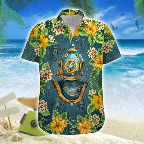 Hawaiian Aloha Shirt Scuba Diving Helmet Floral For Men Women
