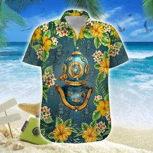 Hawaiian Aloha Shirt Scuba Diving Helmet Floral For Men Women