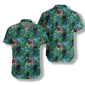 Hawaiian Aloha Shirt Silhouette Bigfoot Walking For Men Women