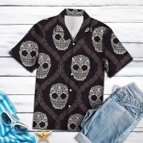 Hawaiian Aloha Shirt Skull Mandala For Men Women