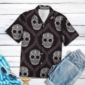 Hawaiian Aloha Shirt Skull Mandala For Men Women