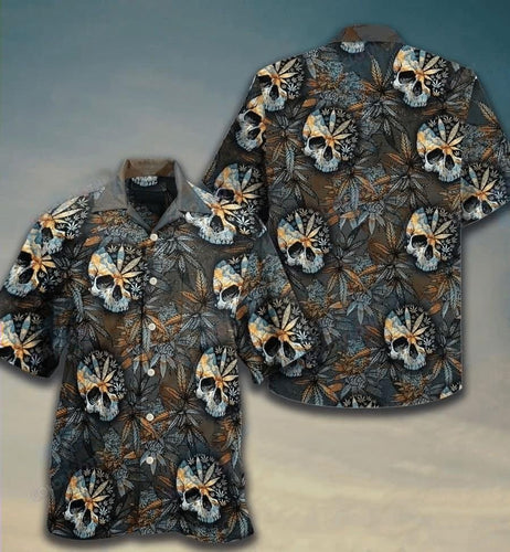 Hawaiian Aloha Shirt Skull Weed Get Hi For Men Women