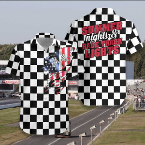 Hawaiian Aloha Shirt Summer Nights Race Track Lights For Men Women