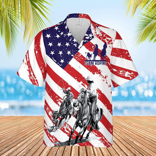 Hawaiian Aloha Shirt Team Roping American For Men Women