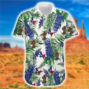 Hawaiian Aloha Shirt Texas Bluebonnet For Men Women