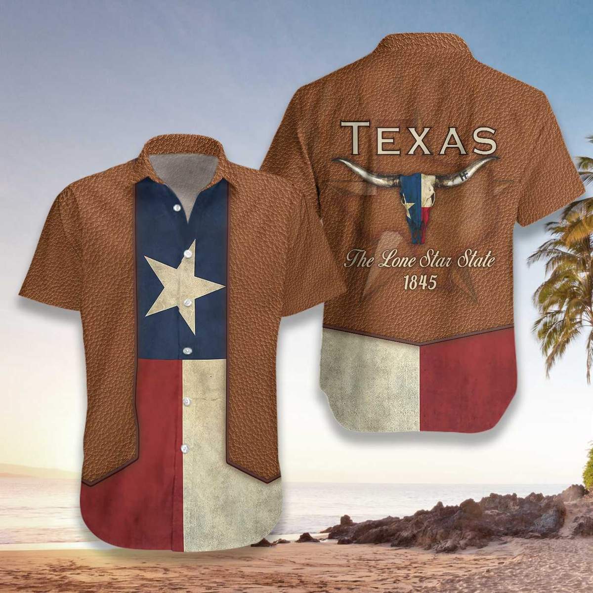 Hawaiian Aloha Shirt Texas Longhorn Cowboy Style For Men Women