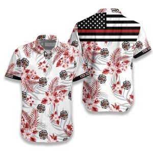 Hawaiian Aloha Shirt The Red Line Flag Firefighter For Men Women