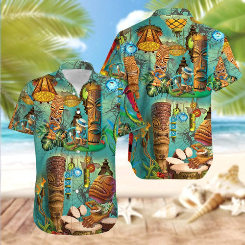 Hawaiian Aloha Shirt The Tiki Bar Is Open For Men Women
