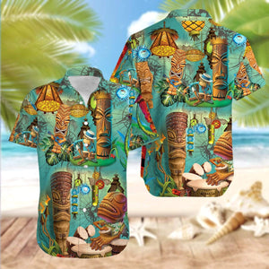 Hawaiian Aloha Shirt The Tiki Bar Is Open For Men Women