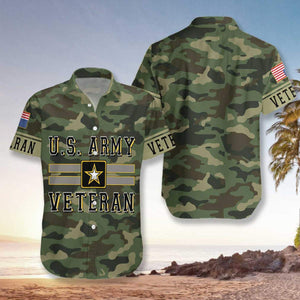 Hawaiian Aloha Shirt The Us Army Veteran Camo For Men Women