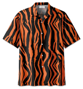 Hawaiian Aloha Shirt Tiger Zebra Strip For Men Women