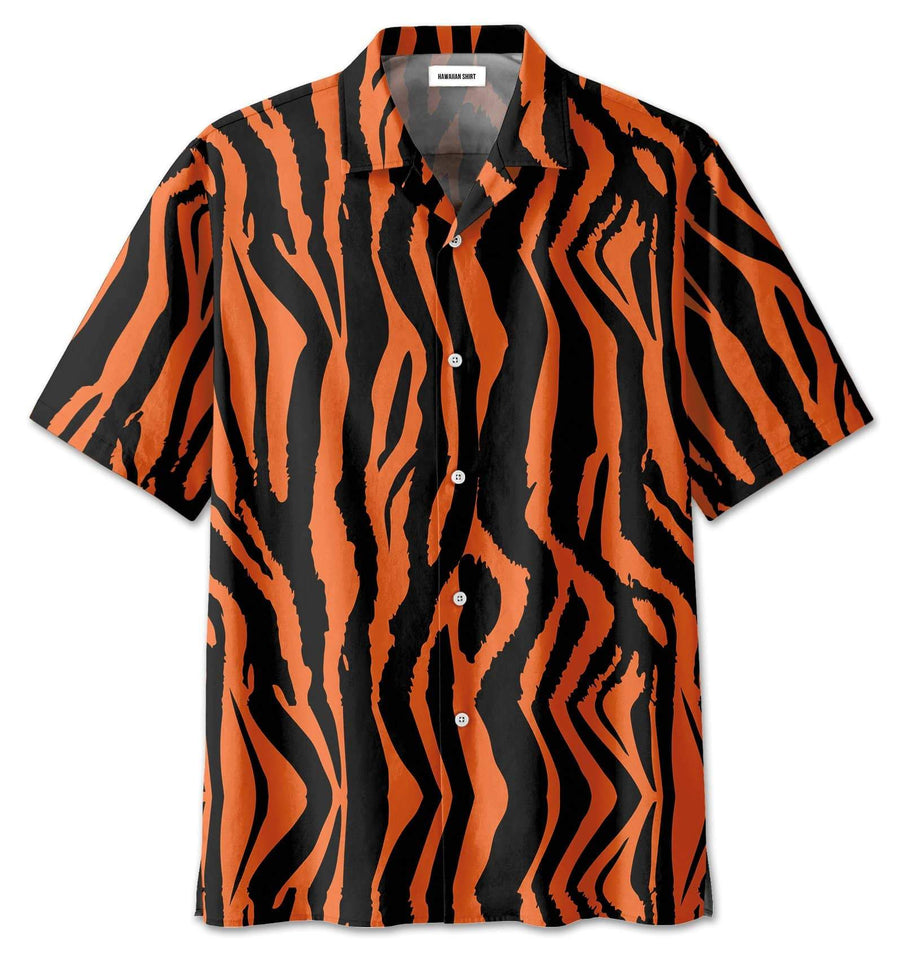 Hawaiian Aloha Shirt Tiger Zebra Strip For Men Women
