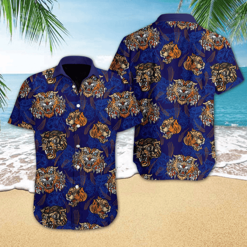 Hawaiian Aloha Shirt Tiger Tattoo Style For Men Women