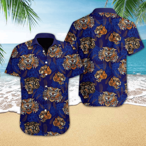 Hawaiian Aloha Shirt Tiger Tattoo Style For Men Women