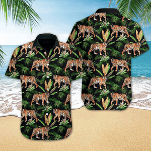 Hawaiian Aloha Shirt Tiger Tropical For Men Women