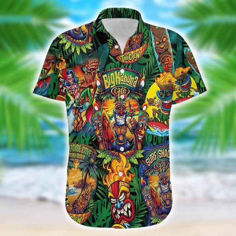 Hawaiian Aloha Shirt Tiki Crew For Men Women