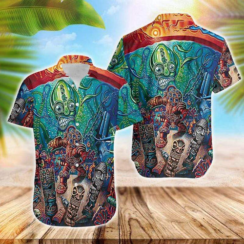 Hawaiian Aloha Shirt Tiki Deep In The Sea For Men Women