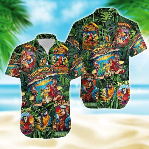 Hawaiian Aloha Shirt Tiki Tiki Parrot For Men Women