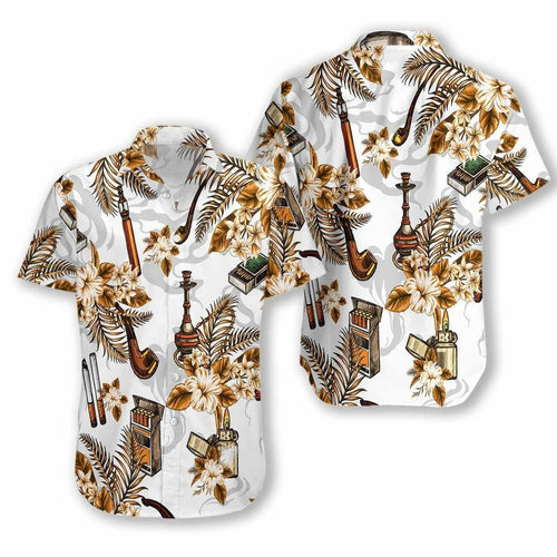 Hawaiian Aloha Shirt Tobacco Seamless Pattern For Men Women