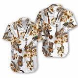 Hawaiian Aloha Shirt Tobacco Seamless Pattern For Men Women