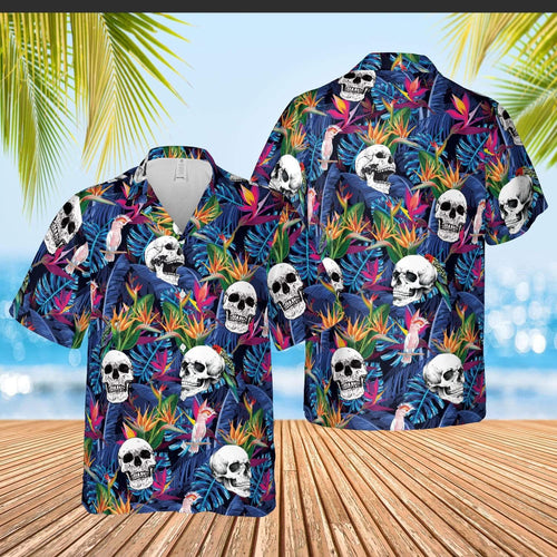 Hawaiian Aloha Shirt Tropical Forest Skull For Men Women
