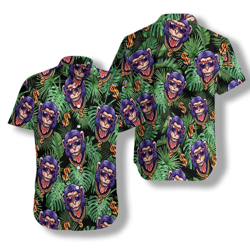 Hawaiian Aloha Shirt Tropical Millionaire Monkey For Men Women