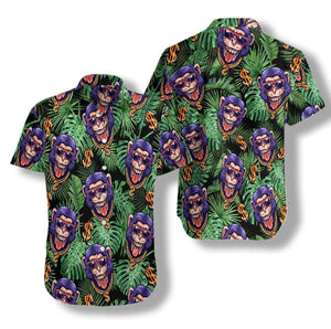 Hawaiian Aloha Shirt Tropical Millionaire Monkey For Men Women