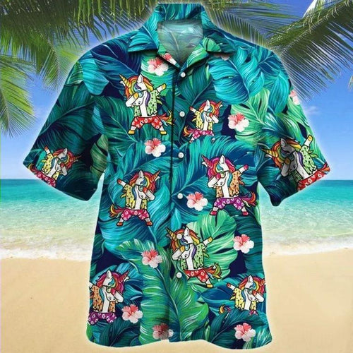 Hawaiian Aloha Shirt Unicorn Dabbing For Men Women