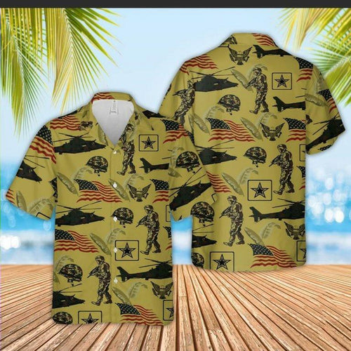 Hawaiian Aloha Shirt Us Army Soldier Pattern For Men Women